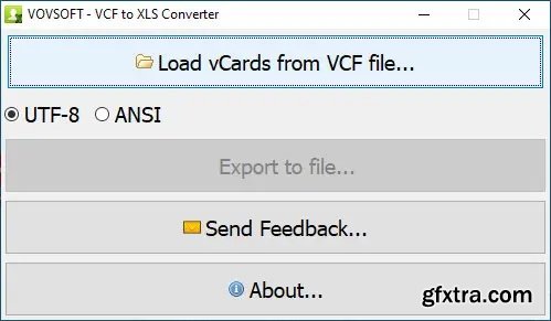 VovSoft VCF to XLS Converter 3.2