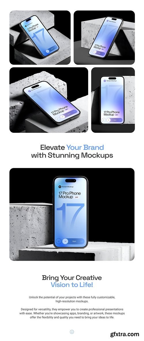 iPhone 17 Pro Mockup On Concrete Blocks - 06 Scene