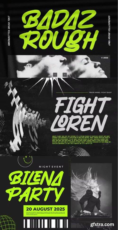 Creativemarket - Badaz Rough || Handwrittern Brush Font