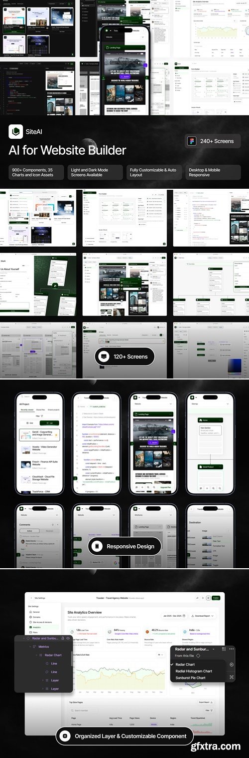 SiteAI - AI for Website Builder Web App UI Kit