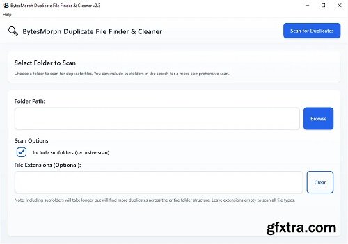 BytesMorph Duplicate File Finder & Cleaner 2.3 + Portable