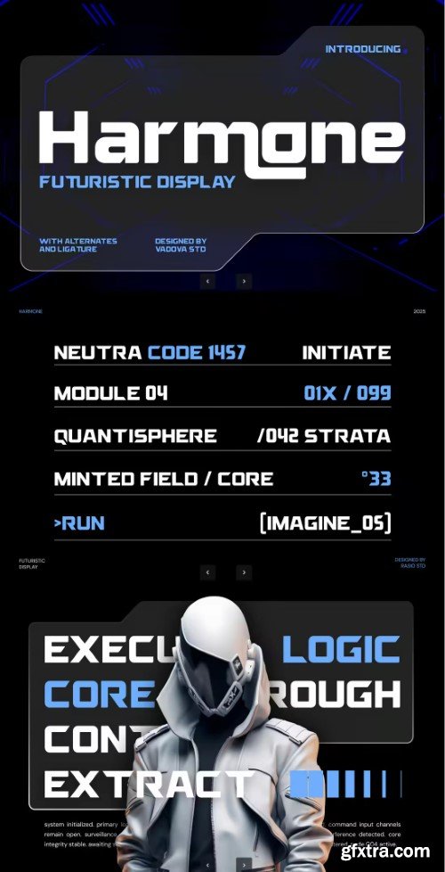 Harmone Futuristic Font