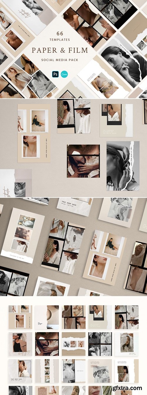 CreativeMarket - Paper and Film Social Kit 4539877