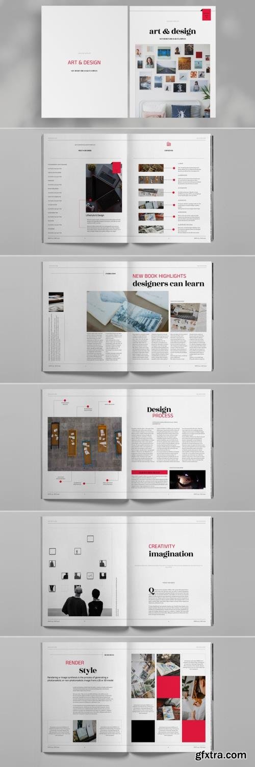 Red Art Design Magazine Template Layout 1747395758