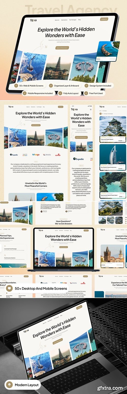 Tripora - Travel Agency Website UI Kit
