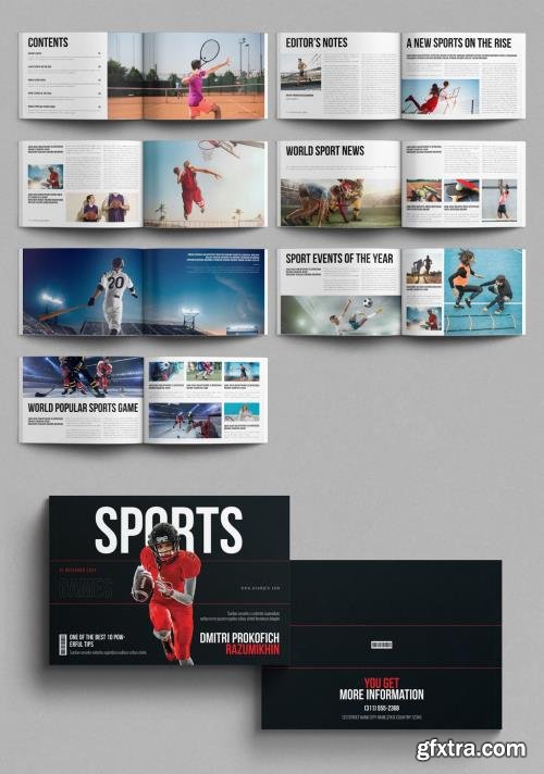 Sports Magazine Template Design Layout Landscape 1746451885