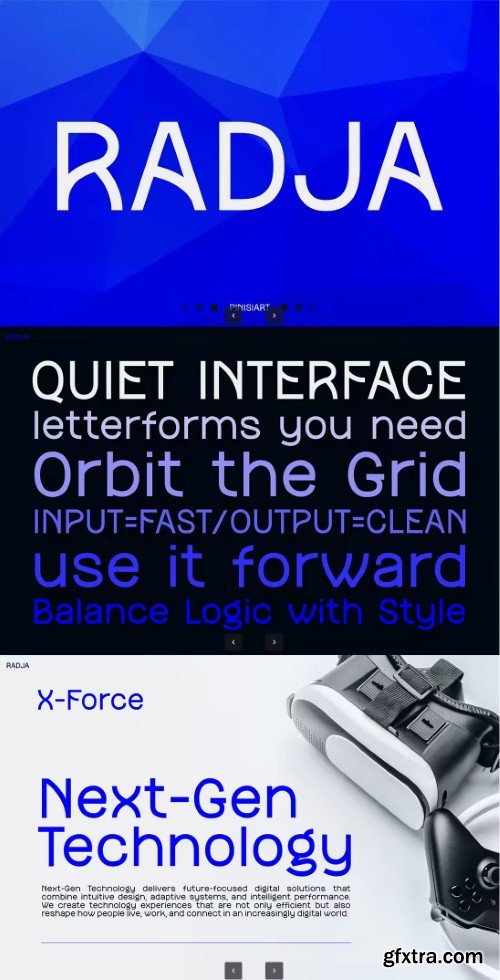 Radja - Modern Techno Display Font