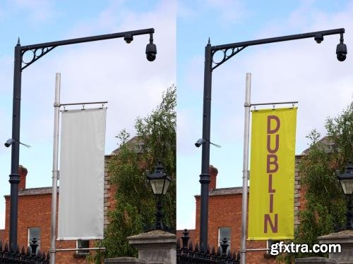 Fly banner mockup in Dublin, Ireland. 1705889949