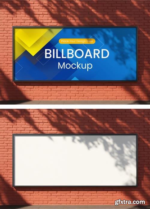 Horizontal Billboard Mockup on Urban Brick Wall 1705376481
