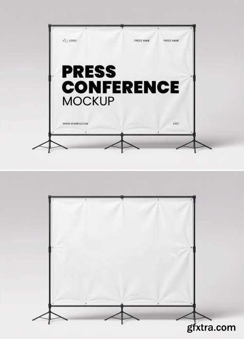 Realistic Press Conference Banner Mockup 1705370244