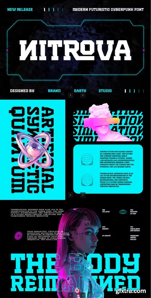Nitrova Cyberpunk Futuristic Font