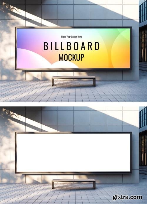 Modern Outdoor Billboard Mockup with Abstract Gradient 1707932411