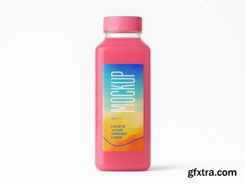 Pink Juice Bottle Mockup Berry Smoothie or Summer Fruit Drink Template 1707763649