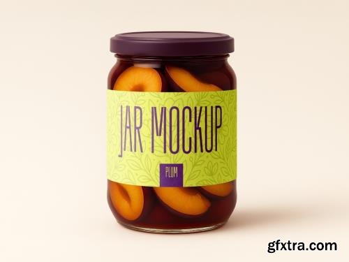 Plum Jar Mockup Realistic Glass Container Packaging Template 1702684398