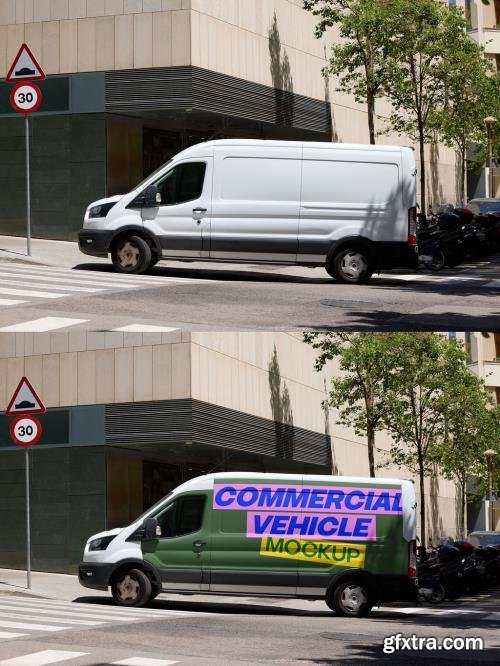 Delivery Van Parked in Barcelona City 1705889978