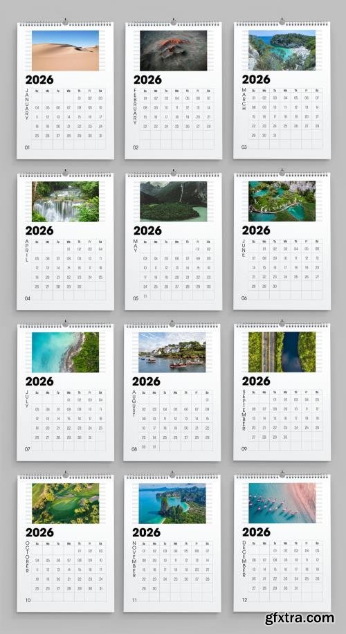 Modern 2026 Wall Calendar Template with Photo Layout 1752641817