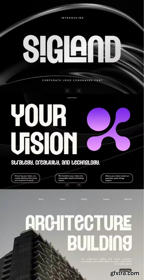 Modern Condensed Sigland Font