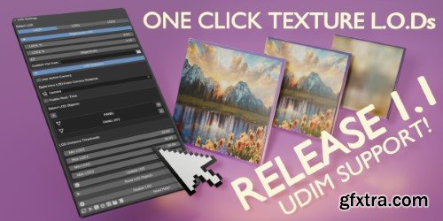 One Click Texture L.O.D - Udim Support V1.1 for Blender
