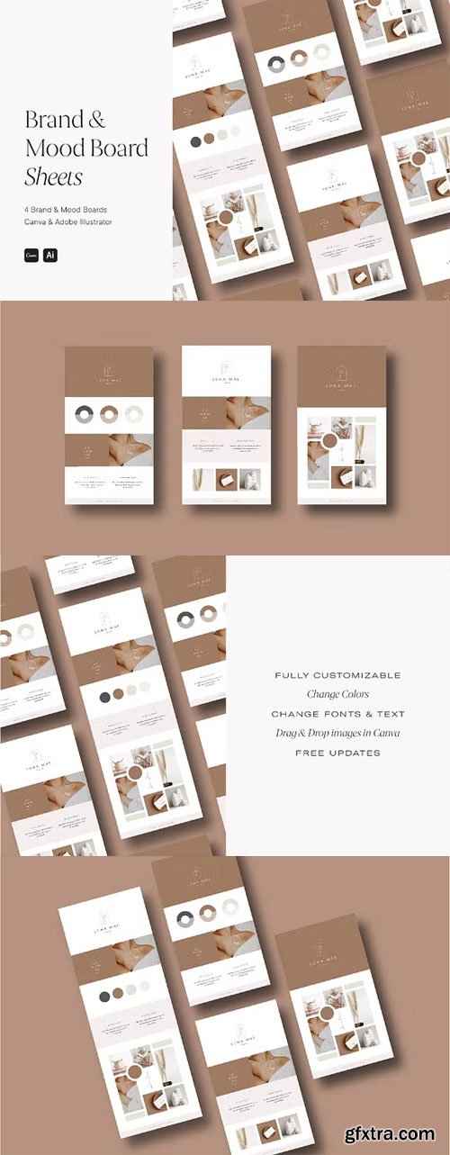 Brand & Mood Board Sheets [Ai/Canva]