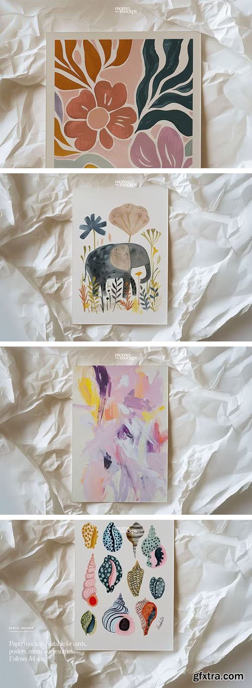 Paper Poster Card PSD Mockup Template