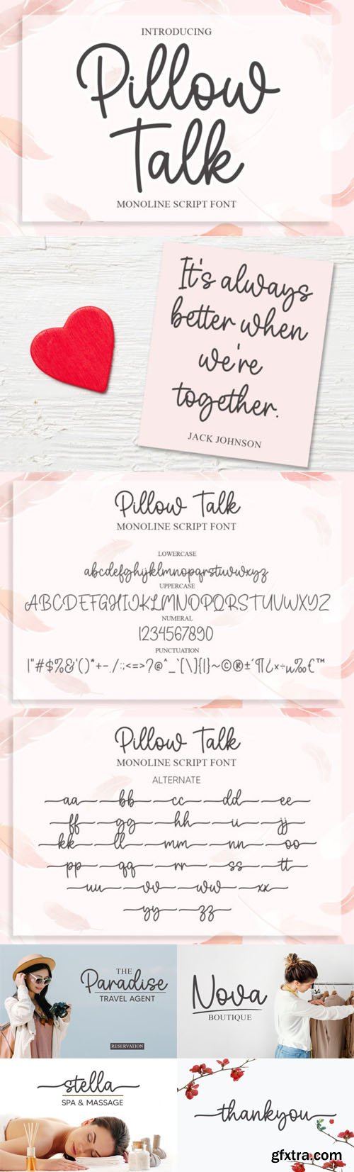 Pillow Talk - Monoline Script Font