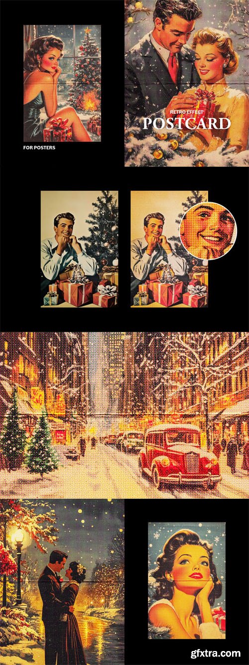 Vintage Postcard Poster Photo Effect for Photoshop