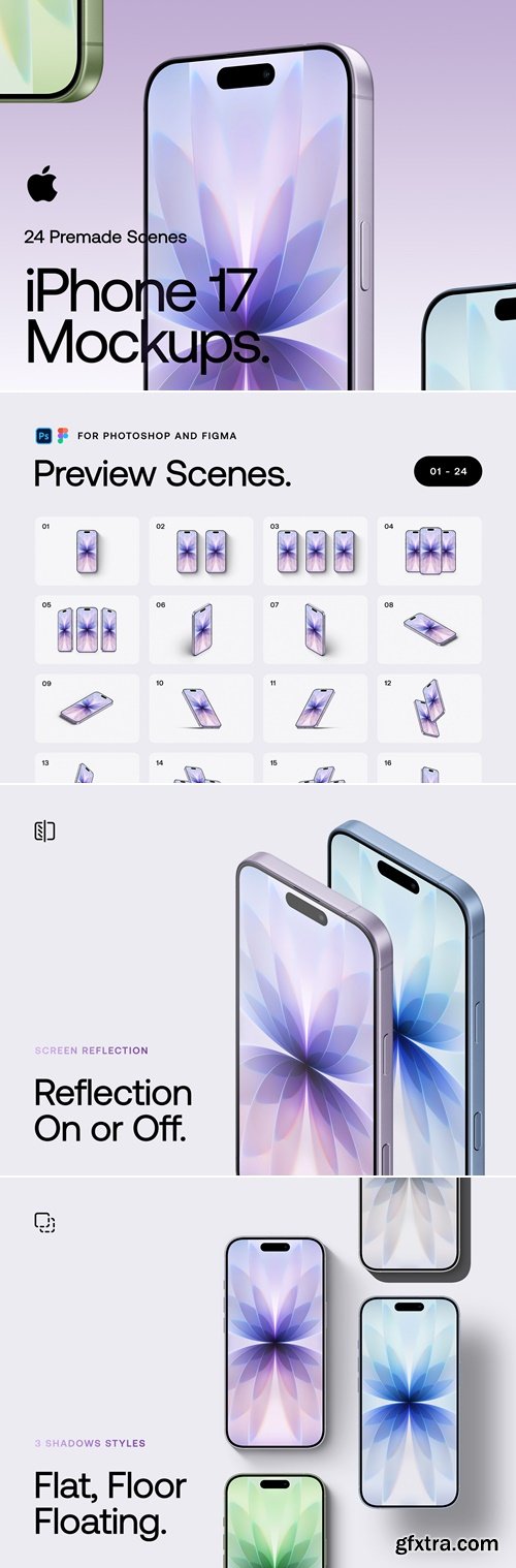 Asylab - iPhone 17 - 24 Mockups Scenes