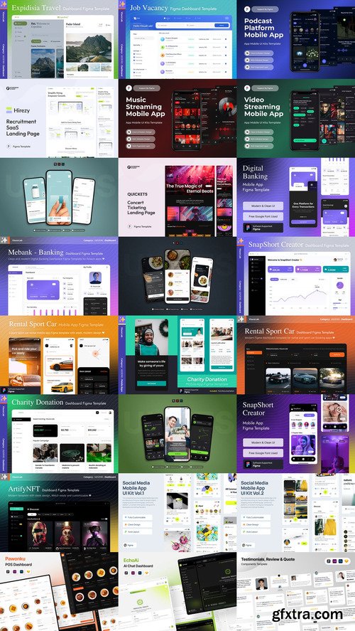 24 UX and UI Kits Templates Bundle 7