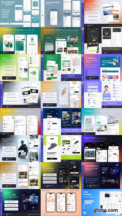 24 UX and UI Kits Templates Bundle 9