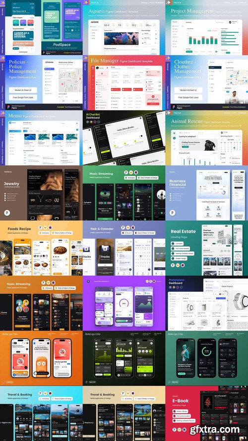 24 UX and UI Kits Templates Bundle 10