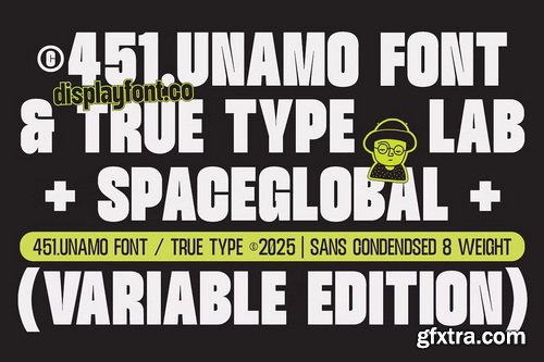 CreativeMarket - TT Unamo Sans Display Condensed - 8 Fonts