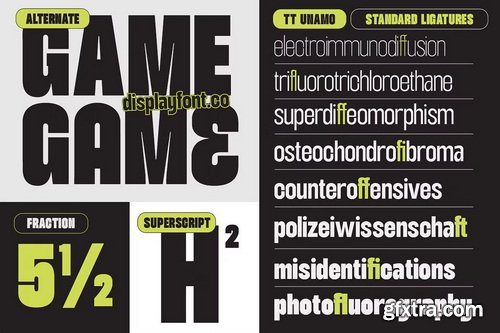 CreativeMarket - TT Unamo Sans Display Condensed - 8 Fonts