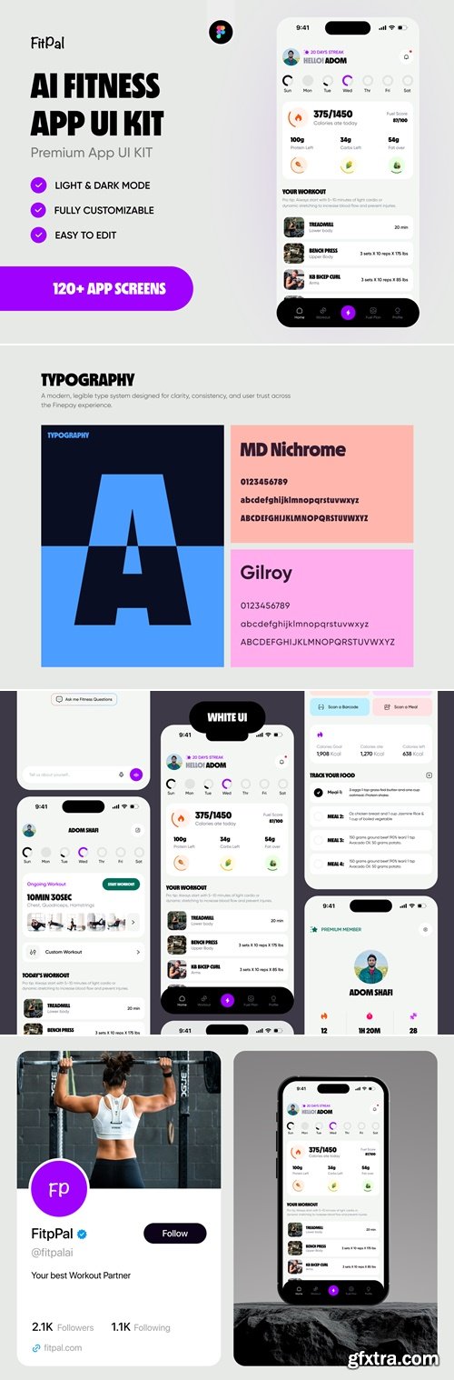 FitPal - Fitness & Meal Planner App UI Kit