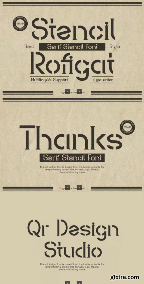 Creativemarket - Stencil Rofigat - Typewriter Font