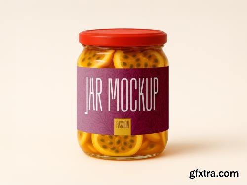 Passion Fruit Jar Mockup Realistic Food Packaging Template 1702684086