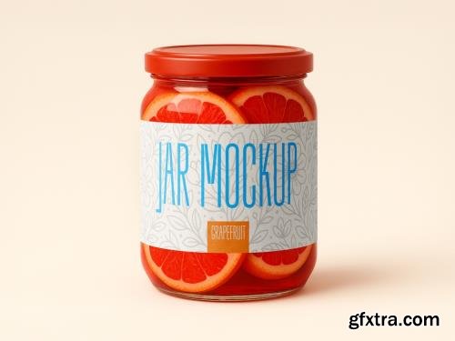 Grapefruit Jar Mockup Realistic Packaging Template 1702683689