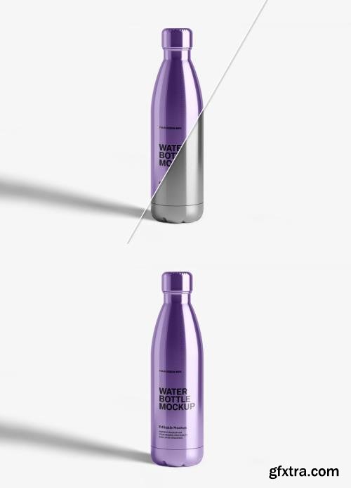 Realistic Stainless Steel Water Bottle Mockup 1694466970