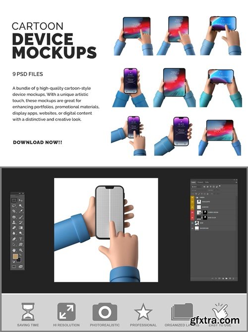 MockupCloud - Device Cartoon Mockups