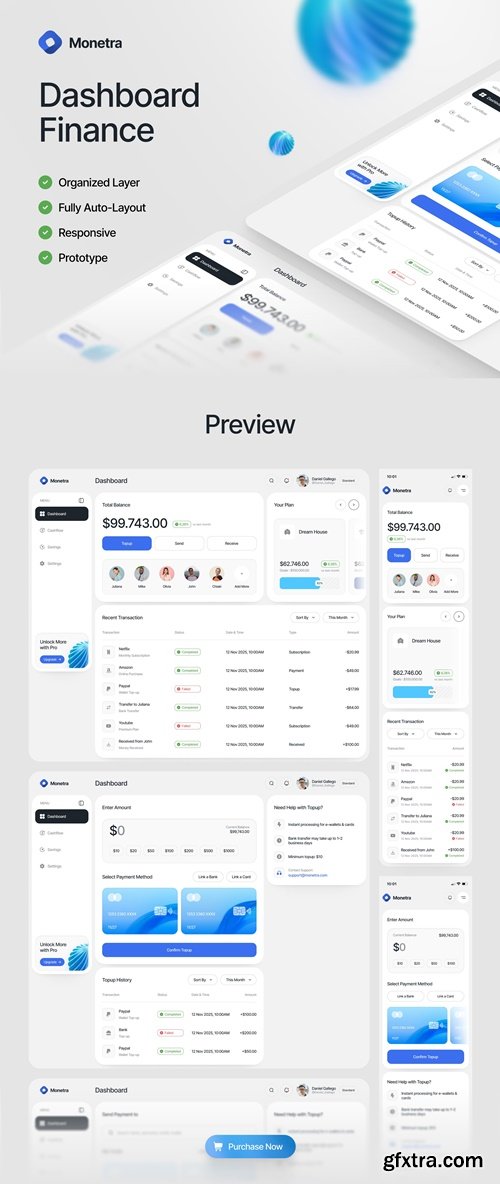 Monetra - Finance Dashboard UI Kit