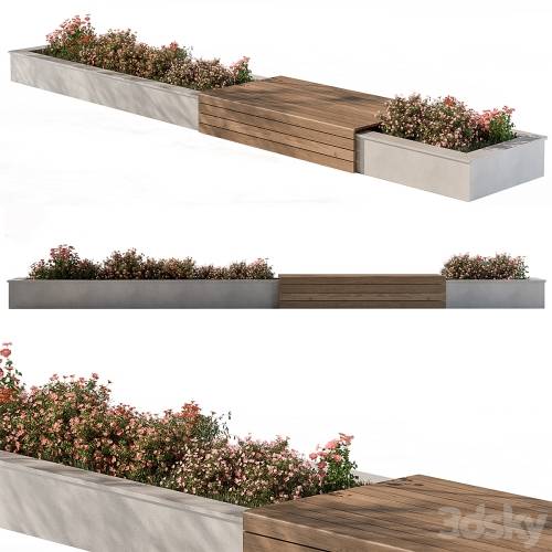 '3dsky Pro - Urban Bench with Flowers Set 40'