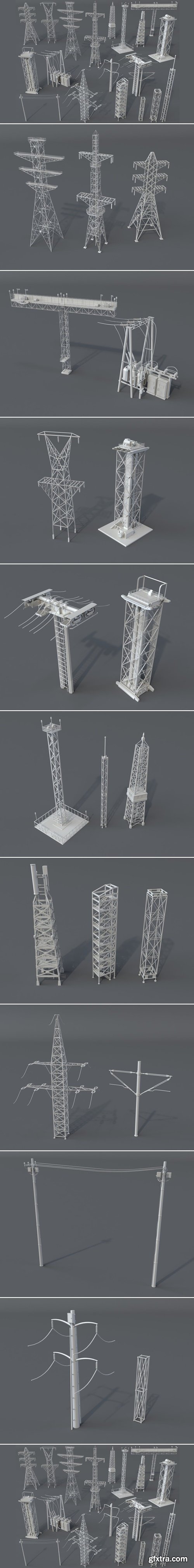 Artstation - Electric Towers - 20 pieces
