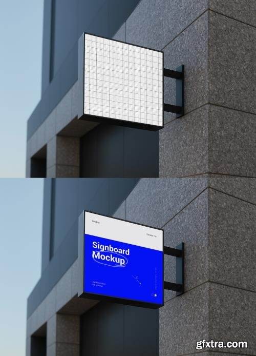 Outdoor Street Wall Signboard Mockup 1682434496