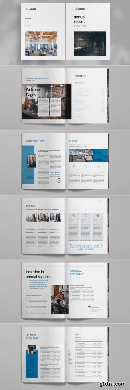 Elegant Blue Annual Report Brochure Layout 1752508570