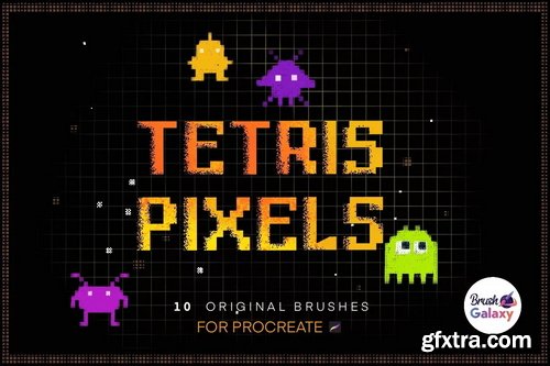 Brushgalaxy - Tetris Pixels Brush Set for Procreat