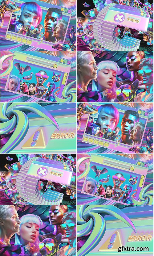 CreativeMarket - Imaginary Y2K world - Collage Kit 2 - 42312041