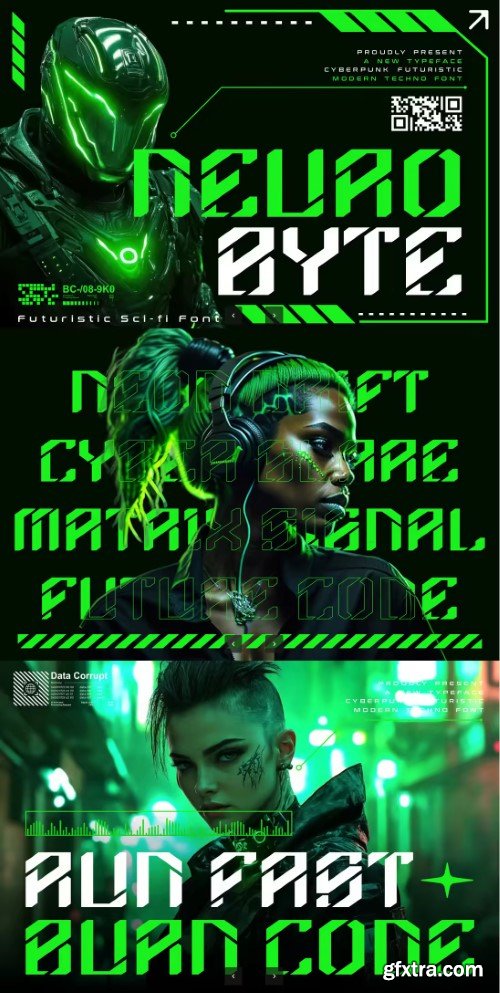 Neurobyte Futuristic Sci-fi Font