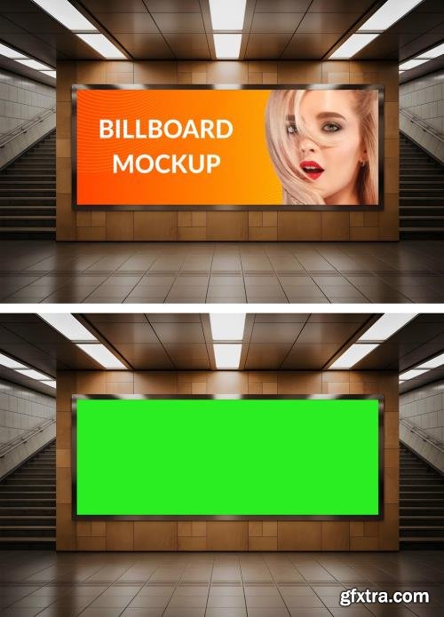 Horizontal Subway Billboard Mockup in Station 1681155977