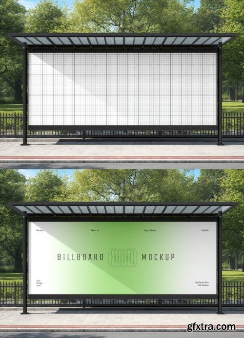 Bus Stop Shelter Billboard Mockup 1679094677