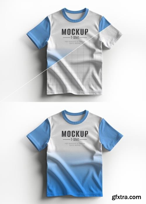 Isolated Crumpled T-Shirt Mockup Template 1679081570