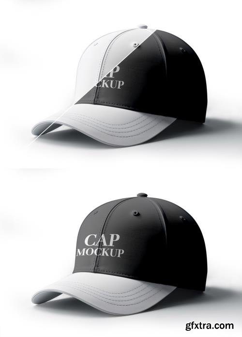 Black and White Cap PSD Mockup 1678428439